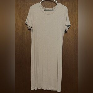 Ribbed oatmeal colored midi dress- XL